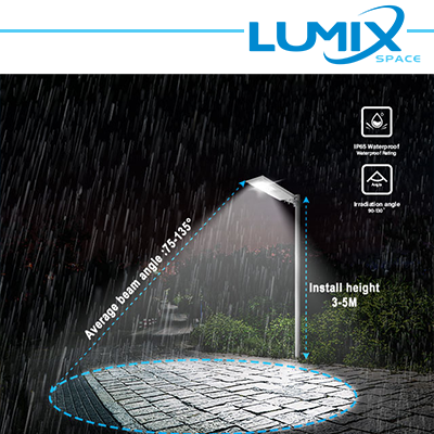 Lampione LED Stradale Solare 100W + Crepuscolare + movimento