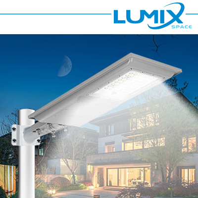 Lampione LED Stradale Solare 100W + Crepuscolare + movimento
